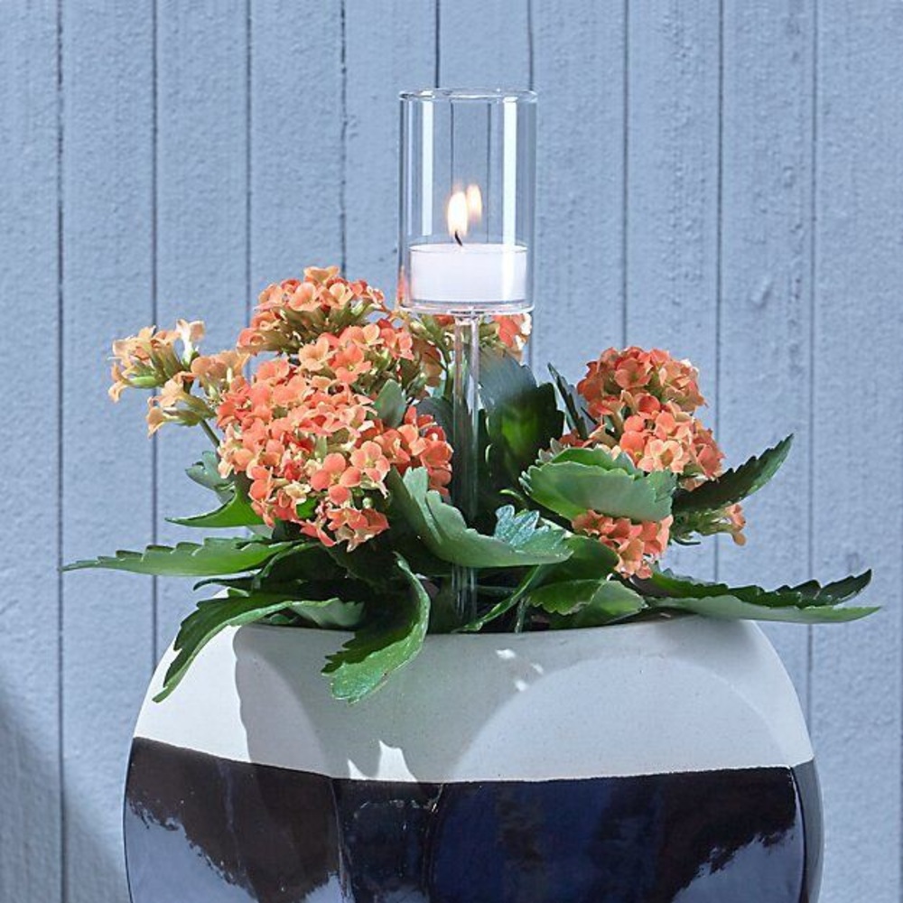 NEW - CB2 Glass Tea Light Stakes NWT Set of 4